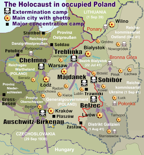 koncentracne tabory mapa